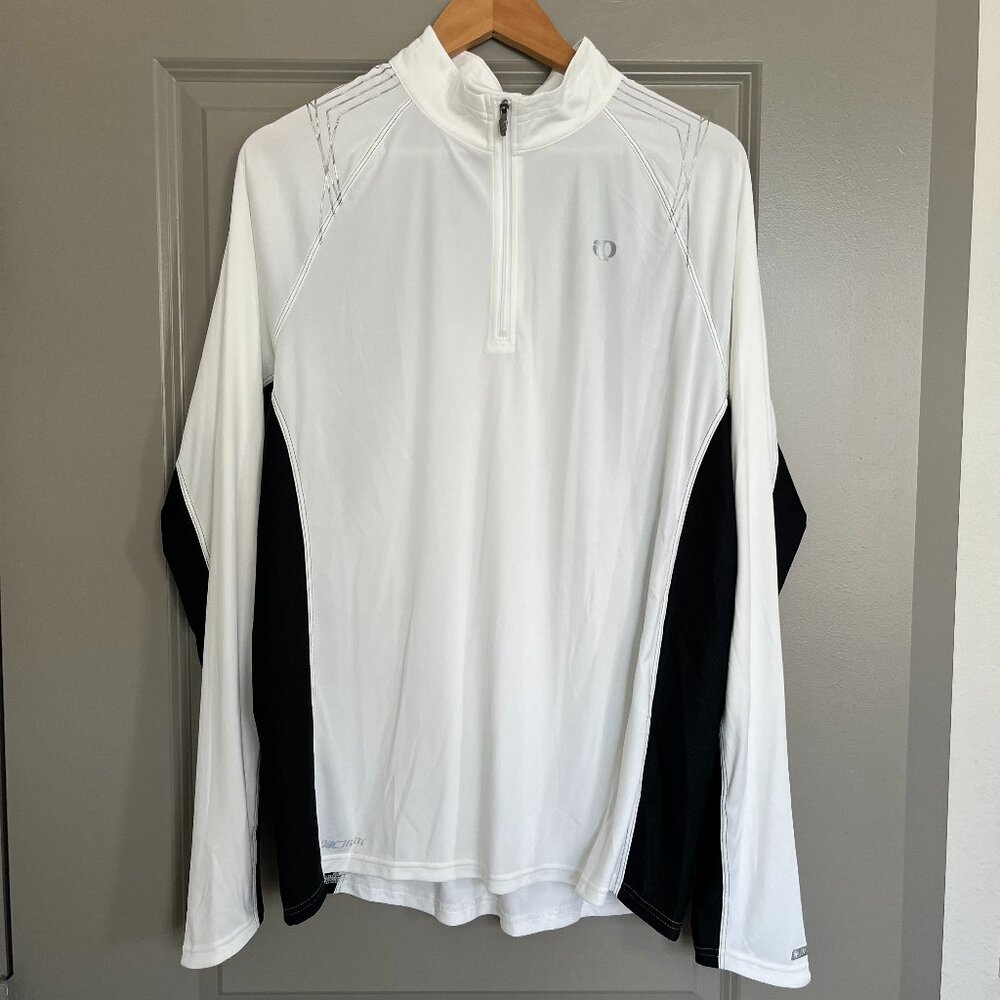 Pearl Izumi Elite Long Sleeve 1/4 Zip Men's White And Black Running Shirt - XL